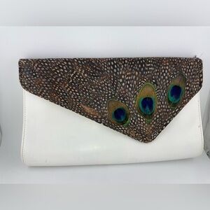 Julius Resnick Peacock and Ivory leather Handbag, 1960's​​​​​​​​​​